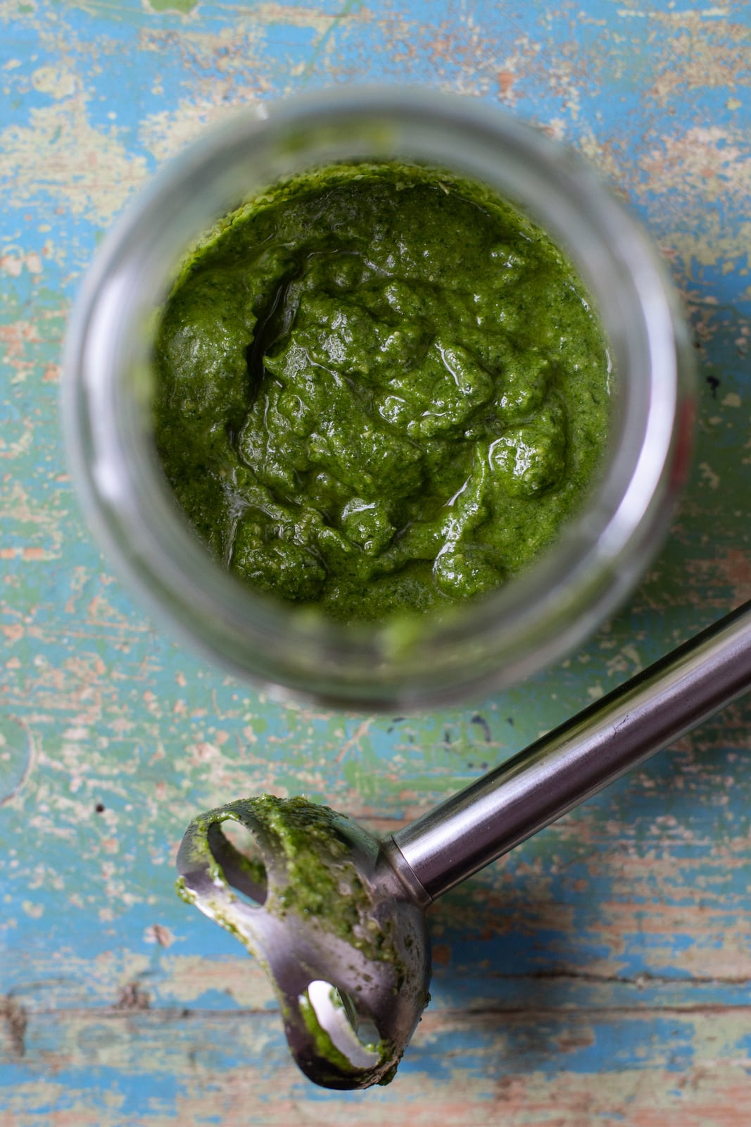 pesto in a blender