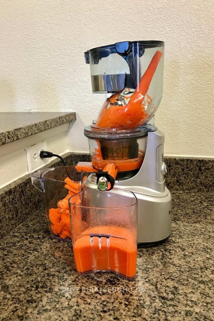 carrot juice with a blender