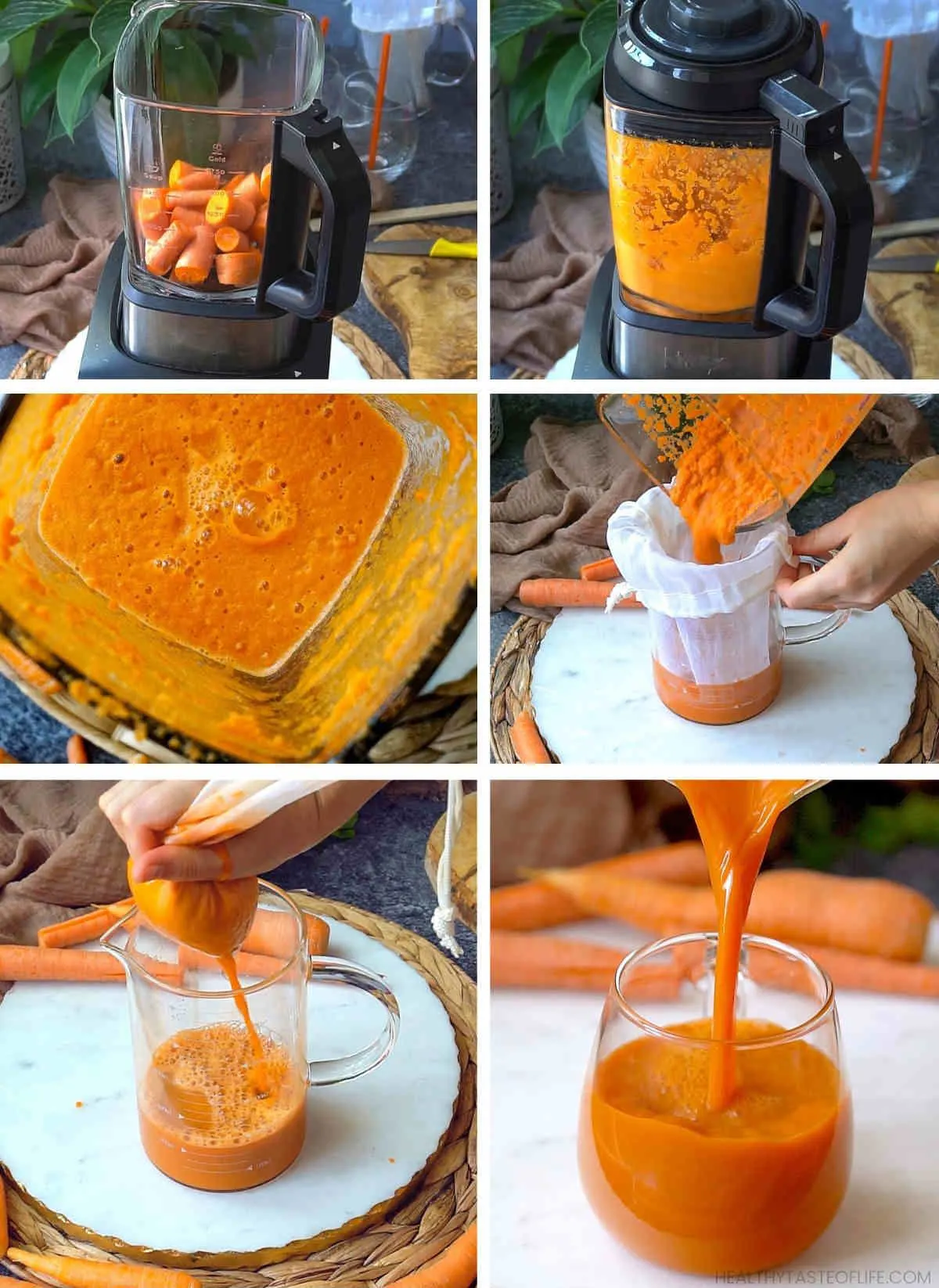 carrot juice with a blender