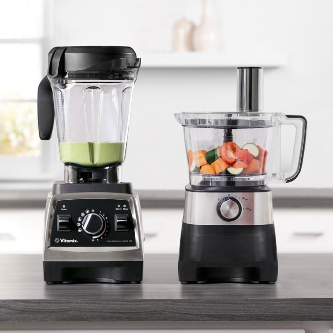 a food processor and a blender